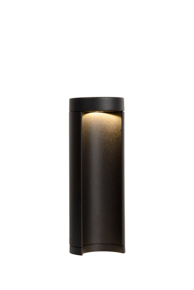 Lucide COMBO LED garden pedestal light, 9W 3000K, IP54 Black aluminum, 250mm modern outdoor bollard