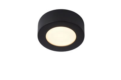 Lucide BRICE LED bathroom ceiling light, round 8W dimmable 3000K IP44 Matt Black Ø117mm