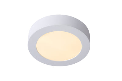 Lucide BRICE LED bathroom ceiling light, round 18cm, dimmable 12W 3000K, IP44 White