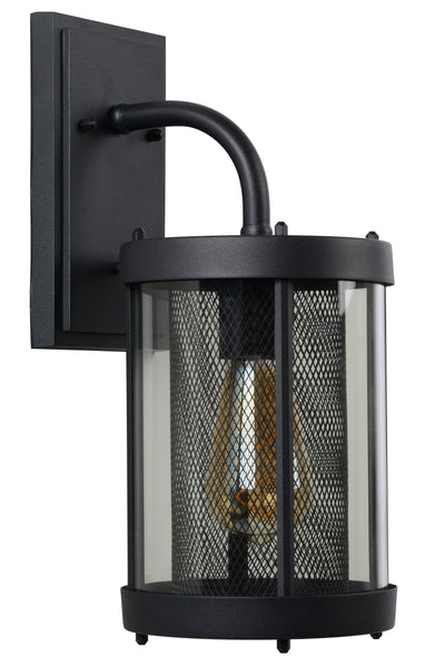 Lucide Makkum wall light, 1xE27, IP23 outdoor indoor lamp, Matt Black metal, 220-240V, 60W max
