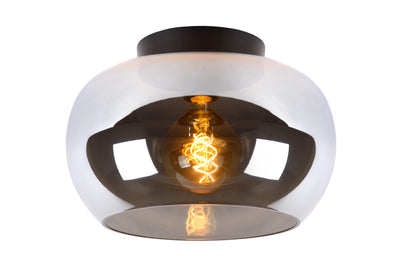 Lucide JUDI ceiling light Ø30.5cm, smoke glass, 1xE27, dimmable, modern style, metal frame, IP20