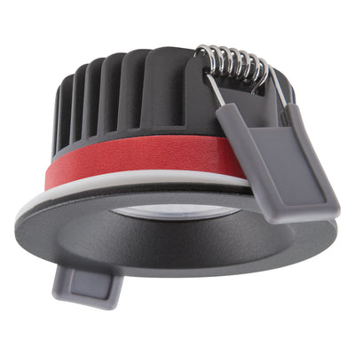 Ledvance fire rated recessed LED spotlight 8W 3000K dimmable IP65 Black 90CRI 36° beam