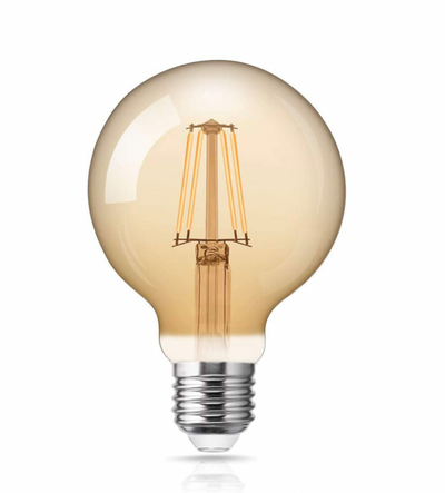LCB LED filament bulb E27 G125 4W 2200K extra warm white XL Globe dimmable replacement for 40W