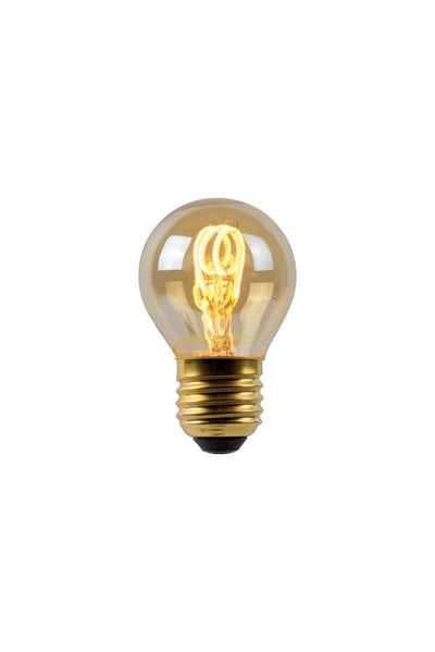 Lucide G45 LED filament bulb, E27 dimmable, 3W 2200K Amber Ø4.5cm