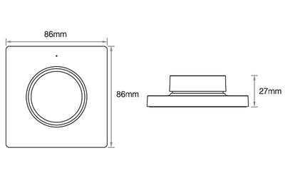 Tsong LED Funk-Wanddimmer CCT Schwarz, IP20, 220-240V, CE RoHS zertifiziert