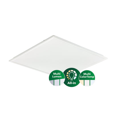 Philips LED-Panelleuchte 595x595mm 22W-31W 3000K-4000K 2900-4300 Lumen DALI dimmbar UGR19 IP20/44 Weiß