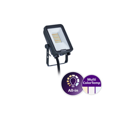 Philips Ledinaire All-in Floodlight LED 20W 2200-2400 lumens 3000K 4000K 6500K IP65 IK07 Gray