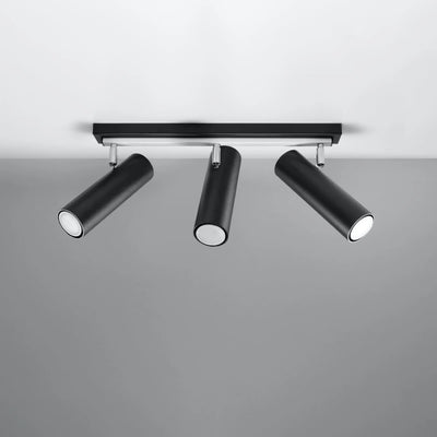 Sollux Lighting LED ceiling spotlight Black Silver 3xGU10, IP20, aluminium, 220-240V, CE RoHS
