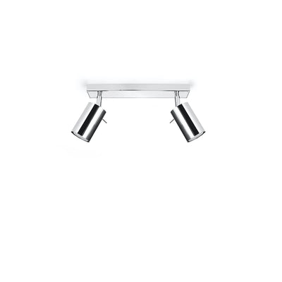 Sollux Lighting LED ceiling spotlight chrome ring, 2x GU10, IP20, aluminum, CE RoHS