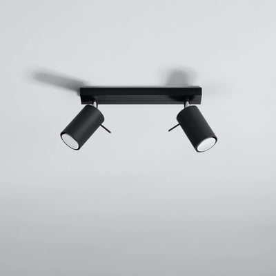 Sollux Lighting LED ceiling spotlight RING Black, 2x GU10, IP20, Aluminium, CE RoHS, 220-240V