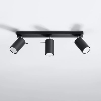 Sollux Lighting LED ceiling spotlight RING Black, 3xGU10, IP20, aluminium, CE RoHS