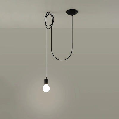 Sollux Lighting LED Pendelleuchte Edison 1 Schwarz, 220-240V, IP20, 50W max, Aluminium und Stahl, CE RoHS