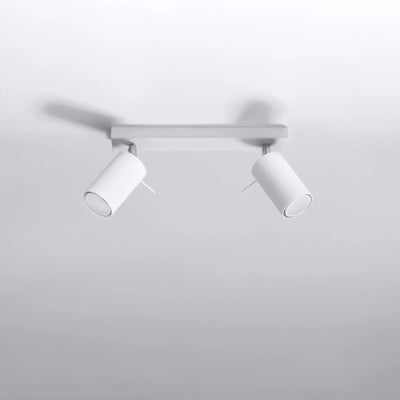 Sollux Lighting LED plafondspot wit RING, 2x GU10 fitting, IP20, aluminium mat goud messing, CE RoHS