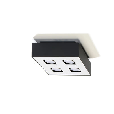 Sollux Lighting MONO 4 ceiling spotlight Black, LED compatible, IP20, Aluminium, 220-240V, 4x35W max