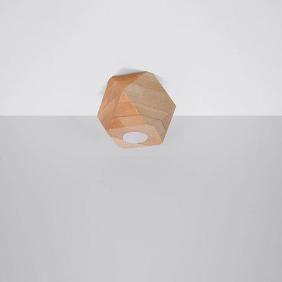 Sollux Lighting Woody 1 LED ceiling spotlight, natural wood, IP20, 220-240V, CE RoHS, max 50W, flicker-free
