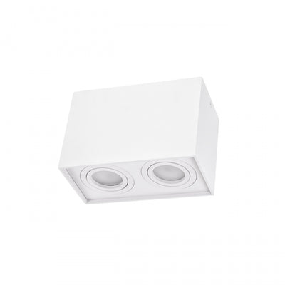 Spectrum CHLOE DUO White Rectangle Adjustable Ceiling Spot Light 2xGU10 Surface Mounted IP20 Indoor