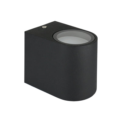 Spectrum LED wall light half round Black, GU10 socket, IP44 outdoor wall lamp 230V