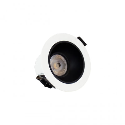 Spectrum ORBITO LED Downlight 10W 3000K 1100 lumens 230V IP44 CRI 90 UGR<19 Flush-Mounted White Round Black Reflector