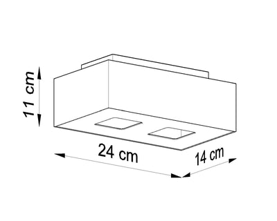 Sollux Lighting plafondspot mono 2 white LED, 50W max, 104mm length, IP20 rated