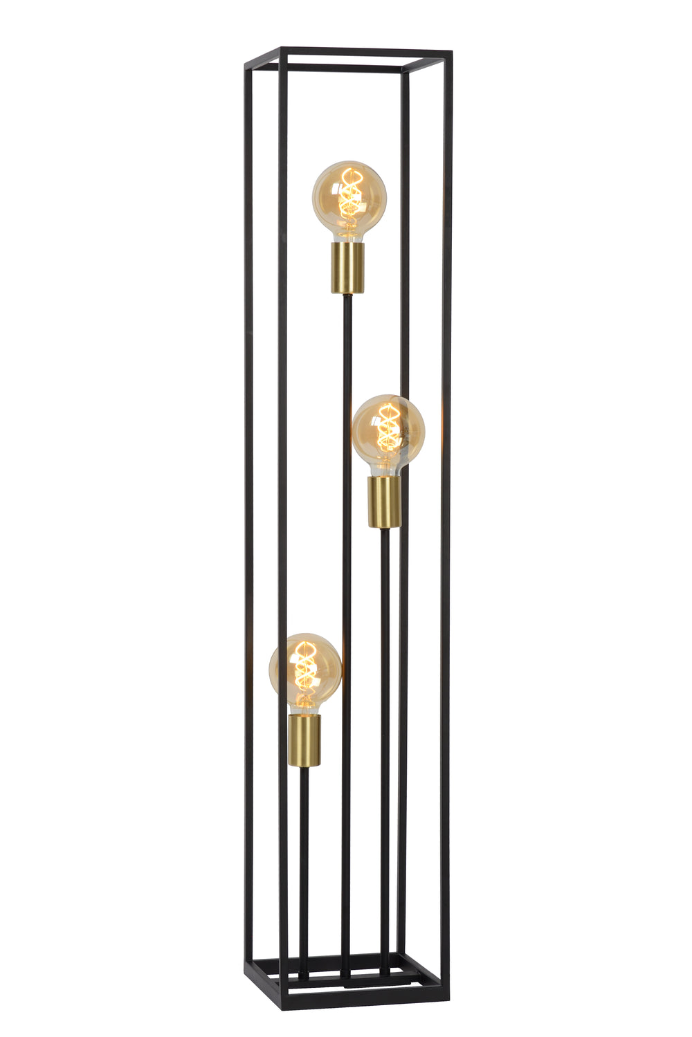 Lucide RUBEN floor lamp, 3xE27 sockets, 220-240V, IP20, Metal Matt Black, Retro style, 1200mm height