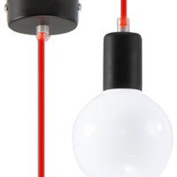 Red LED pendant lamp edison by sollux lighting - IP20, 220-240V AC, 5 year warranty