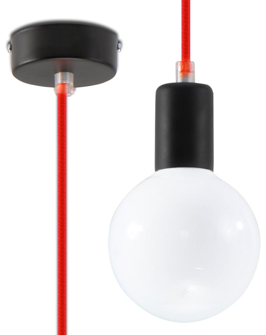 Red LED pendant lamp edison by sollux lighting - IP20, 220-240V AC, 5 year warranty