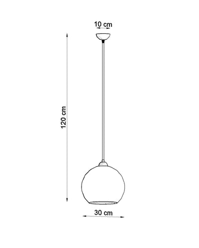 Sollux Lighting hanglamp ball transparent LED 50W 220-240V AC 104mm 80-89 CRI