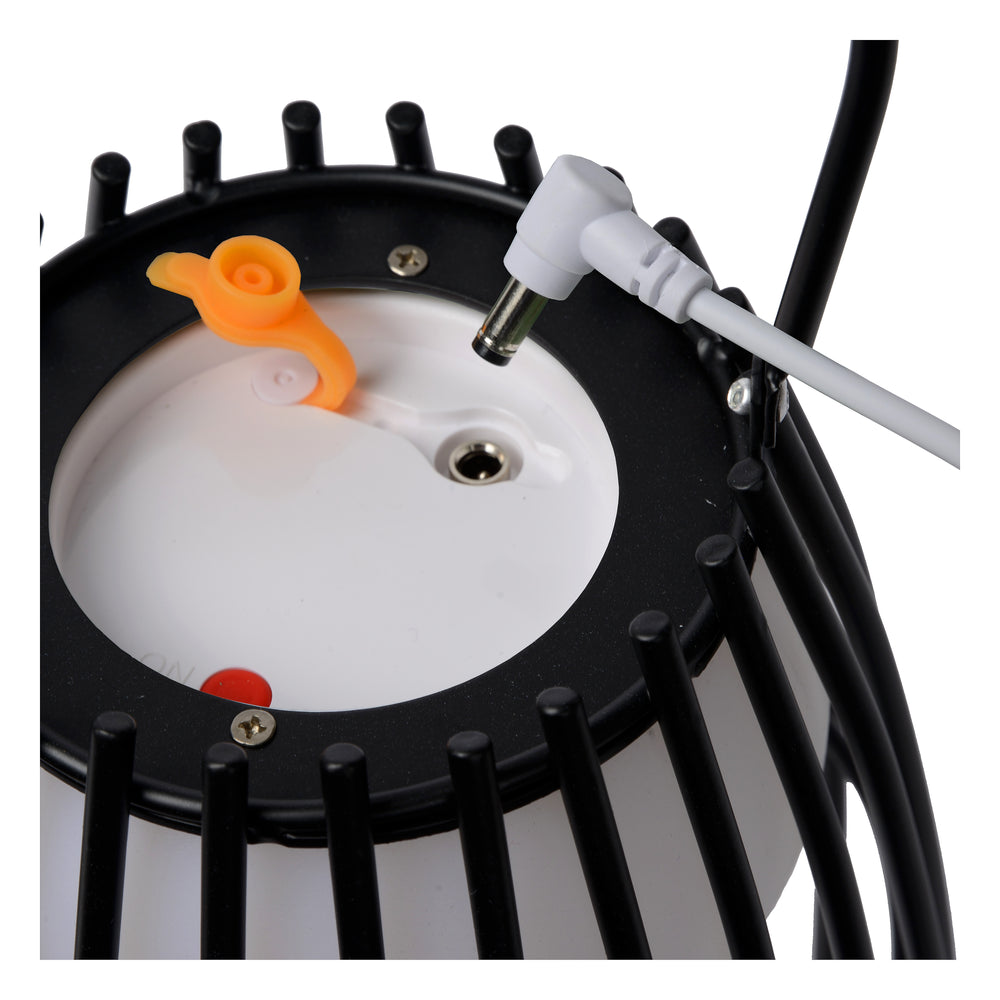 Lucide FJARA wiederaufladbare LED-Tischlampe, dim to warm 2800K-3200K, IP44 Outdoor Indoor Schwarz Ø17,5cm