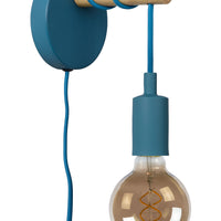 Lucide POLA kids wall light, 1xE27 socket, Blue finish, Modern round design, 220-240V, IP20