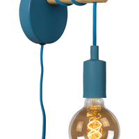 Lucide POLA kids wall light, 1xE27 socket, Blue finish, Modern round design, 220-240V, IP20