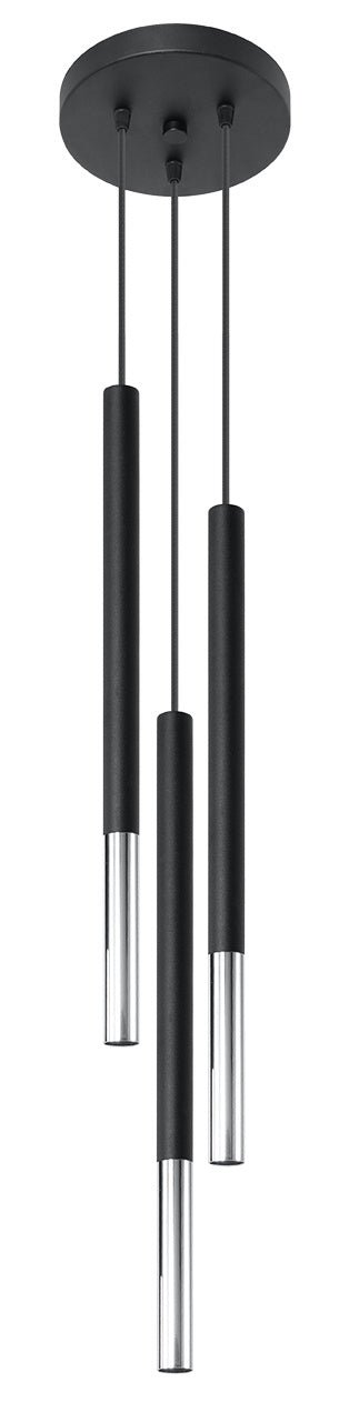 Sollux Lighting black chrome led pendant MOZAICA - E27 socket, 104mm length, 220-240V AC