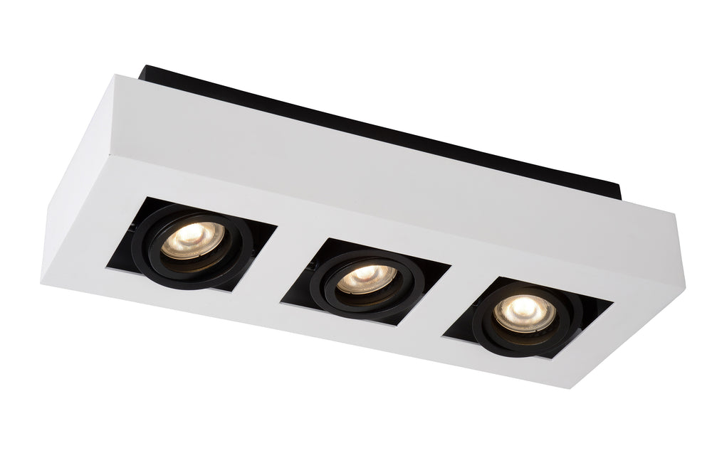 Lucide XIRAX LED-Deckenstrahler, 3x5W GU10, dim to warm 2200K-3000K, IP20, Weißes Aluminium