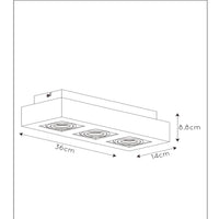 Lucide XIRAX LED-Deckenstrahler, 3x5W GU10, dim to warm 2200K-3000K, IP20, Weißes Aluminium