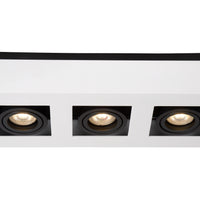 Lucide XIRAX LED-Deckenstrahler, 3x5W GU10, dim to warm 2200K-3000K, IP20, Weißes Aluminium