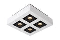 Lucide XIRAX LED-Deckenstrahler, 4x5W GU10, dim to warm 2200K-3000K, IP20, quadratisch Weiß Aluminium