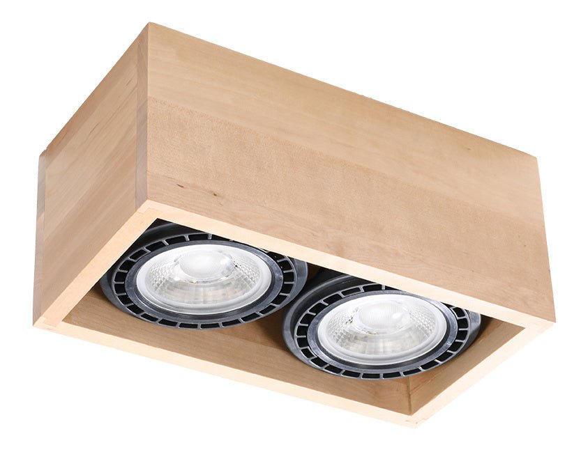 Sollux Lighting plafondspot QUATRO 2 wood LED 220-240V IP20 104mm