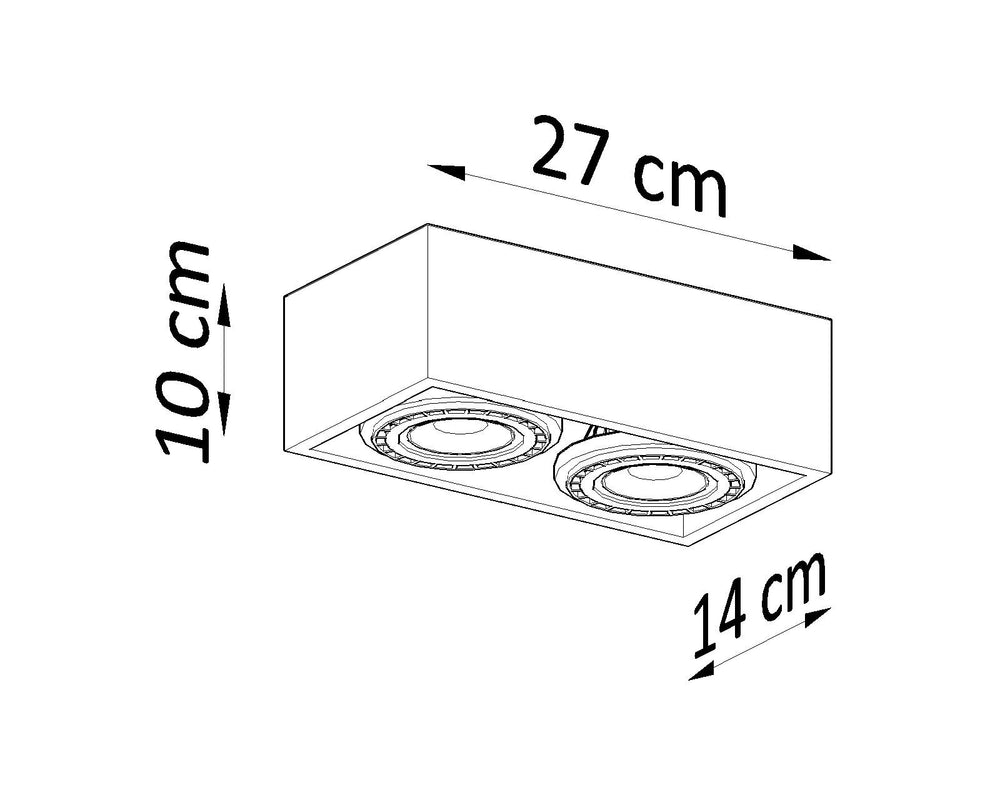 Sollux Lighting plafondspot QUATRO 2 wood LED 220-240V IP20 104mm