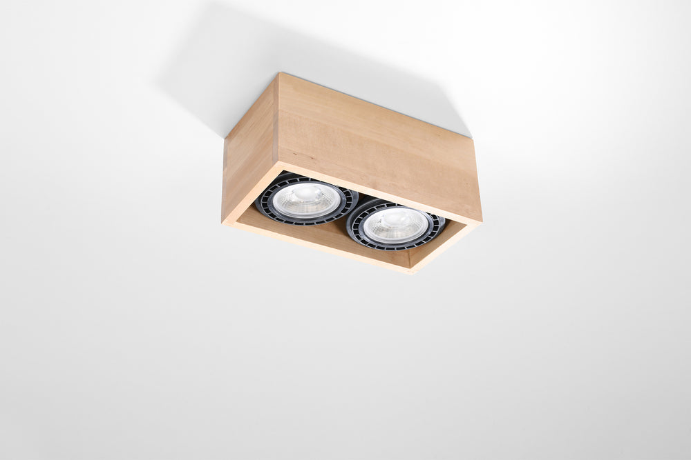 Sollux Lighting plafondspot QUATRO 2 wood LED 220-240V IP20 104mm