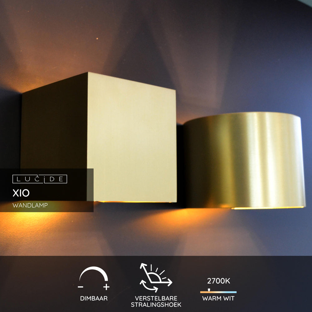Lucide XIO LED wall lamp dimmable G9 1x4W 2700K adjustable beam IP20 Matte Gold Brass