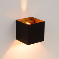 Lucide XIO LED Wandleuchte dimmbar G9 1x4W 2700K verstellbarer Abstrahlwinkel Schwarz modernes quadratisches Design