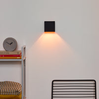 Lucide XIO LED Wandleuchte dimmbar G9 1x4W 2700K verstellbarer Abstrahlwinkel Schwarz modernes quadratisches Design