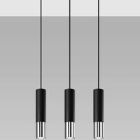 Led hanglamp zwart chrome loopez 3x gu10 fitting by sollux lighting