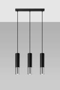 Led hanglamp zwart chrome loopez 3x gu10 fitting by sollux lighting