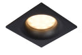 Lucide ZIVA recessed LED spot Sand Black, 1xGU10, IP44 bathroom light, square aluminium 85x85mm