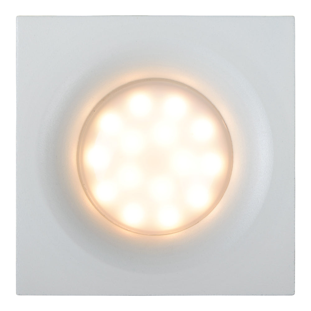Lucide ZIVA bathroom recessed spotlight, 1xGU10, IP44, White aluminium, square 85x85mm, modern design