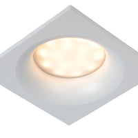 Lucide ZIVA bathroom recessed spotlight, 1xGU10, IP44, White aluminium, square 85x85mm, modern design