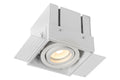 Lucide TRIMLESS recessed spotlight, 1xGU10, square, Sand White, IP20, modern aluminum design