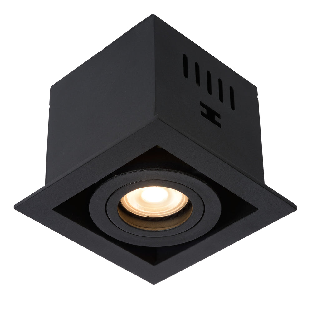 Lucide CHIMNEY LED Einbaustrahler, 1xGU10, dimmbar, max. 50W, 220-240V, IP20, Schwarzes Aluminium