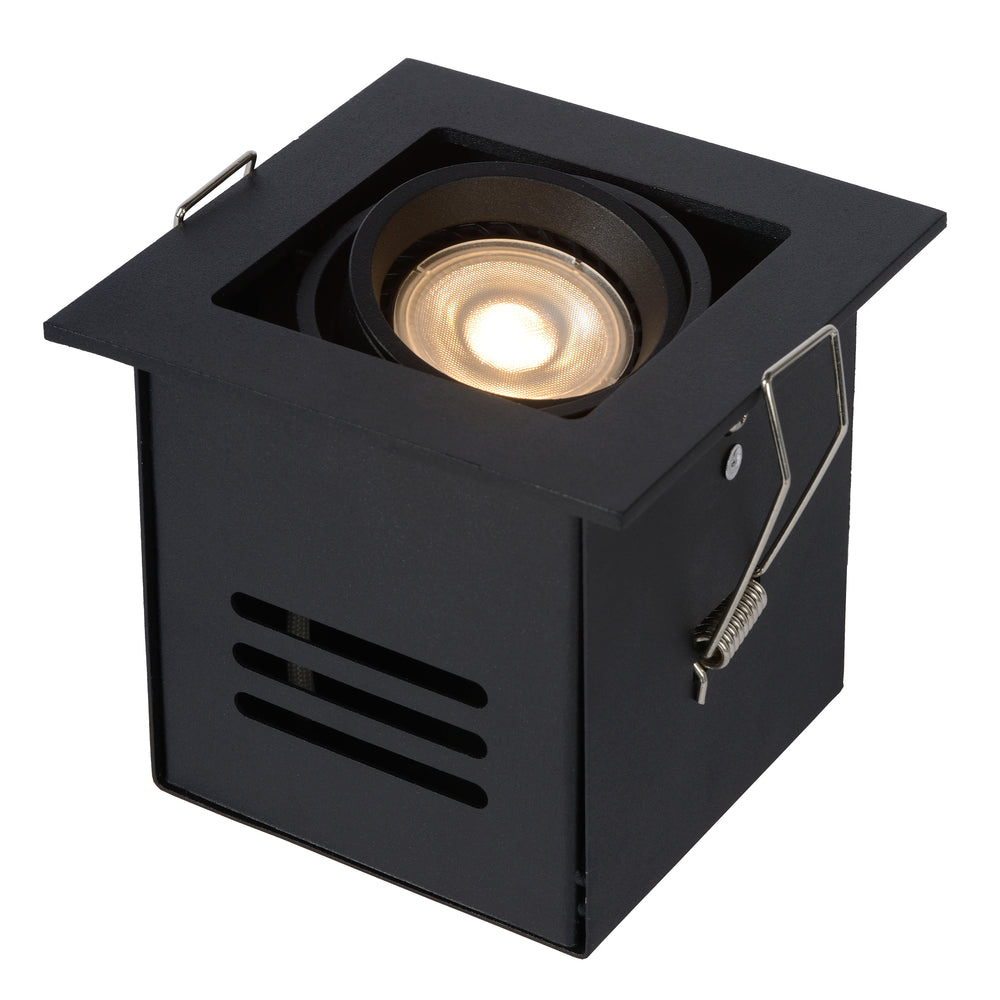 Lucide CHIMNEY LED Einbaustrahler, 1xGU10, dimmbar, max. 50W, 220-240V, IP20, Schwarzes Aluminium