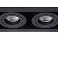Lucide CHIMNEY Einbaustrahler 2xGU10 Sand Schwarz Aluminium IP20 220-240V 205x115mm modernes Design